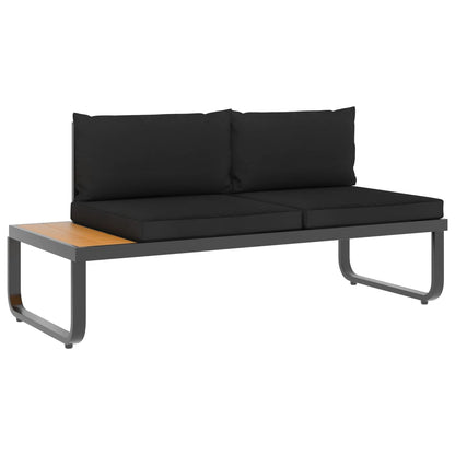 5 Piece Patio Corner Sofa Set with Cushions Aluminum and WPC
