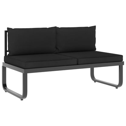 5 Piece Patio Corner Sofa Set with Cushions Aluminum and WPC