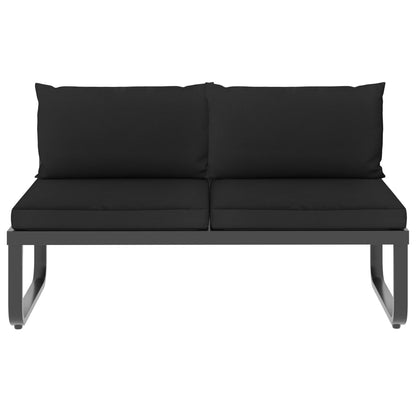 5 Piece Patio Corner Sofa Set with Cushions Aluminum and WPC