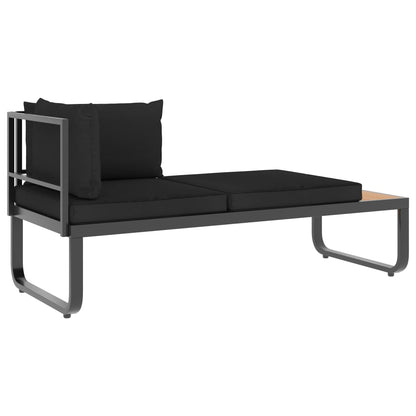 5 Piece Patio Corner Sofa Set with Cushions Aluminum and WPC