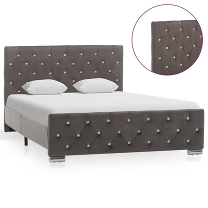 Bed Frame without Mattress Grey Fabric 120x200cm
