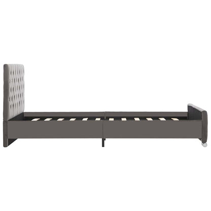 Bed Frame without Mattress Grey Fabric 120x200cm