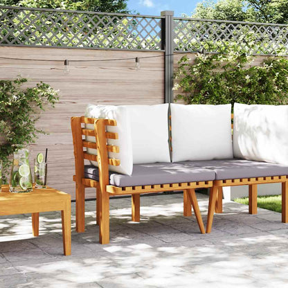 Patio Corner Sofa with Cushions Solid Acacia Wood