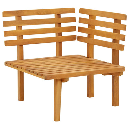 Patio Corner Sofa with Cushions Solid Acacia Wood