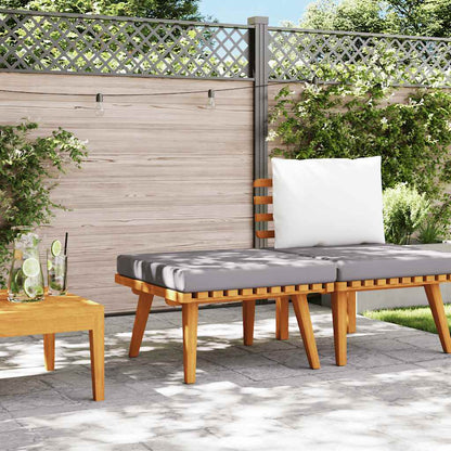 Patio Footstool with Cushion 23.6"x23.6"x11.4" Solid Acacia Wood