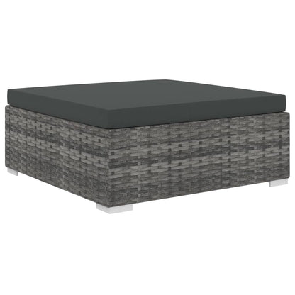 12 Piece Patio Lounge Set with Cushions Poly Rattan Gray