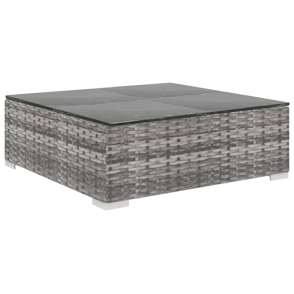 12 Piece Patio Lounge Set with Cushions Poly Rattan Gray