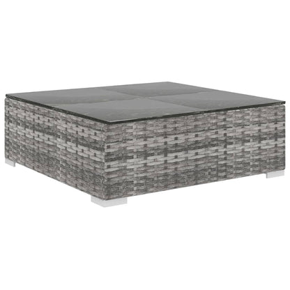 12 Piece Patio Lounge Set with Cushions Poly Rattan Gray