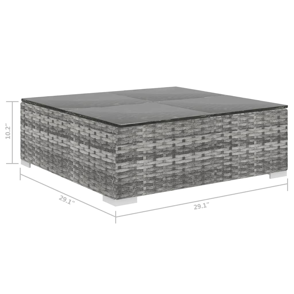 6 Piece Patio Lounge Set with Cushions Poly Rattan Gray