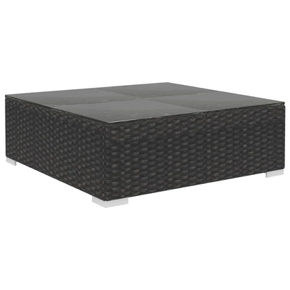 5 Piece Patio Lounge Set with Cushions Poly Rattan Black