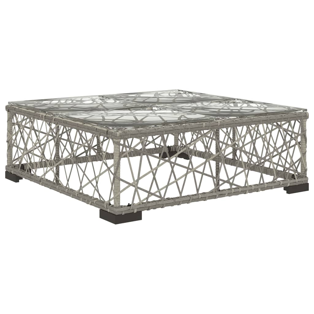 6 Piece Patio Lounge Set with Cushions Poly Rattan Gray
