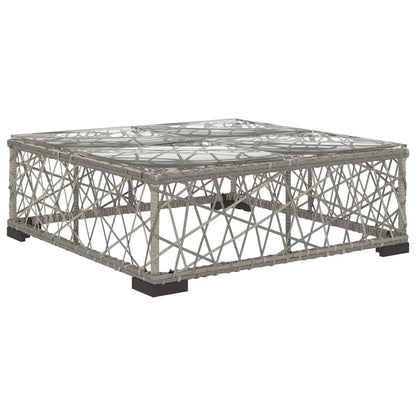 6 Piece Patio Lounge Set with Cushions Poly Rattan Gray