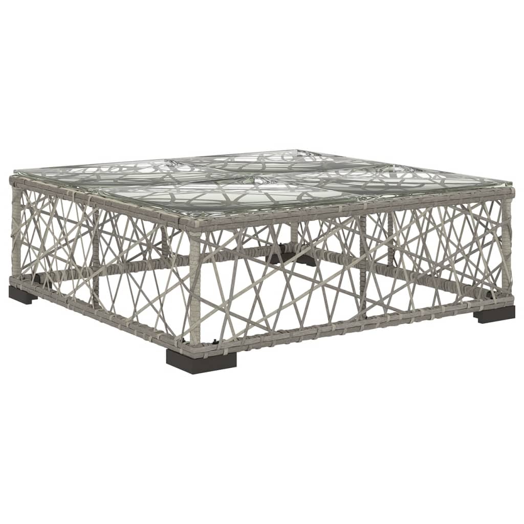 6 Piece Patio Lounge Set with Cushions Poly Rattan Gray