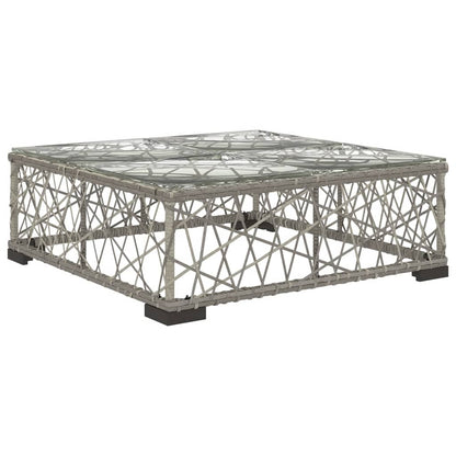 6 Piece Patio Lounge Set with Cushions Poly Rattan Gray