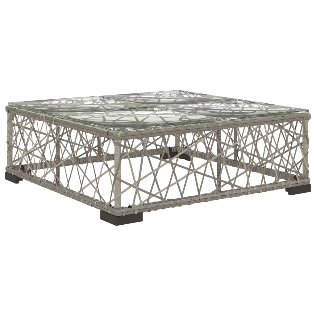 6 Piece Patio Lounge Set with Cushions Poly Rattan Gray