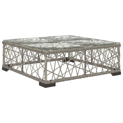6 Piece Patio Lounge Set with Cushions Poly Rattan Gray
