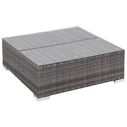 6 Piece Patio Lounge Set with Cushions Poly Rattan Gray