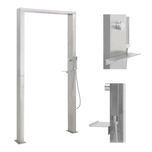 Shower Panel | Silver | 201 stainless steel | Large | Decorative Inlays