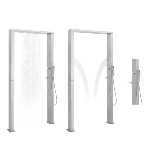 Shower Panel | Silver | 201 stainless steel | Large | Decorative Inlays