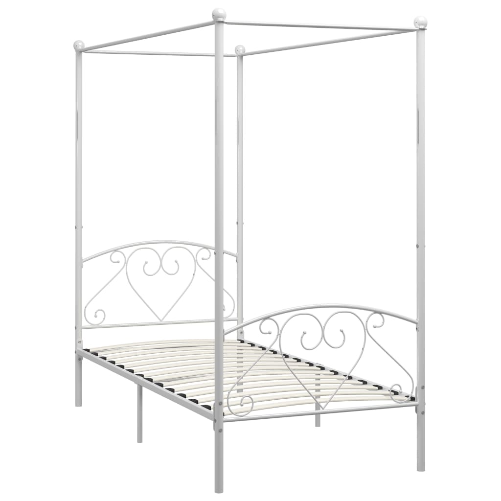 Bed Frame | White | Metal | Single | Durable | Bed Frame | Rectangular