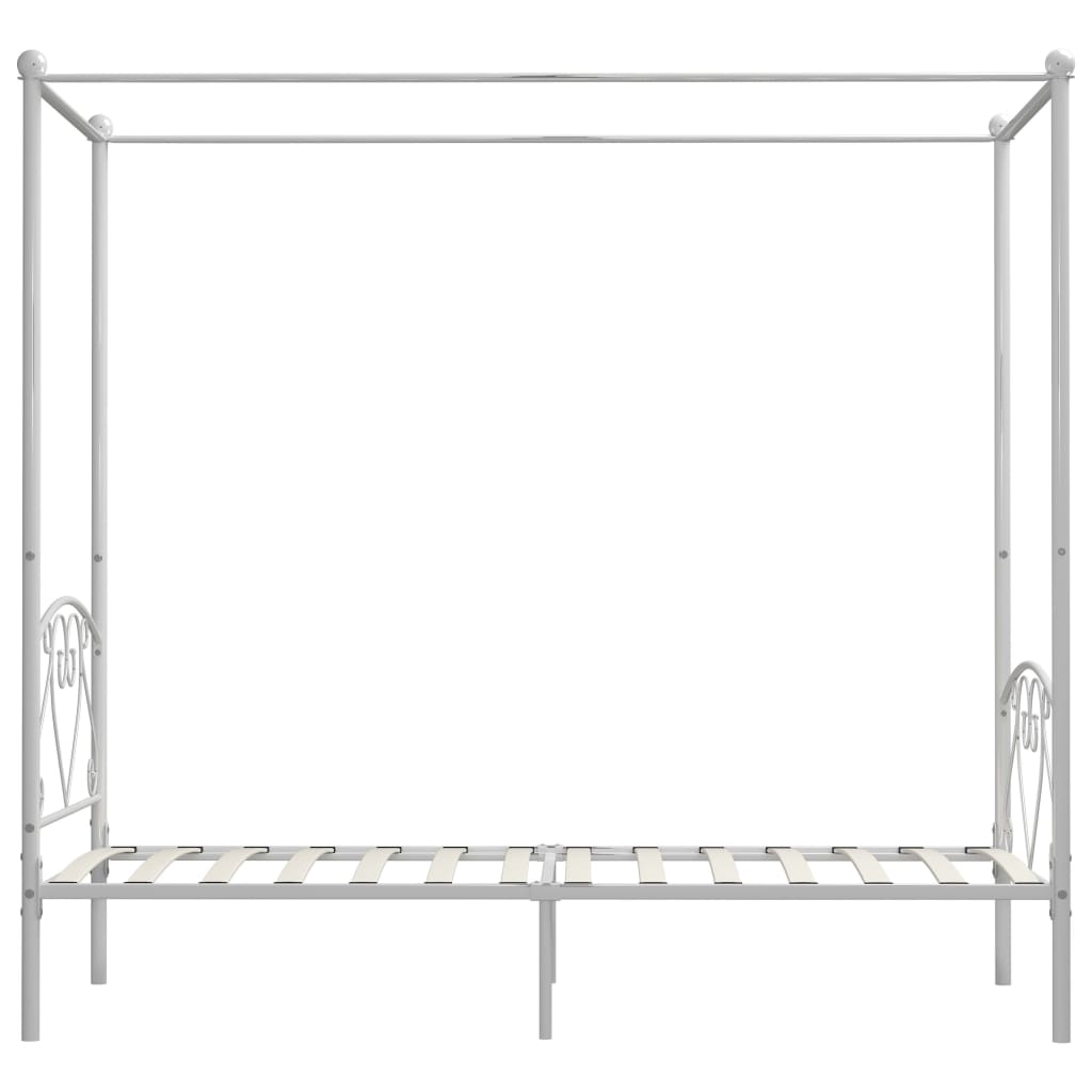 Bed Frame | White | Metal | Single | Durable | Bed Frame | Rectangular