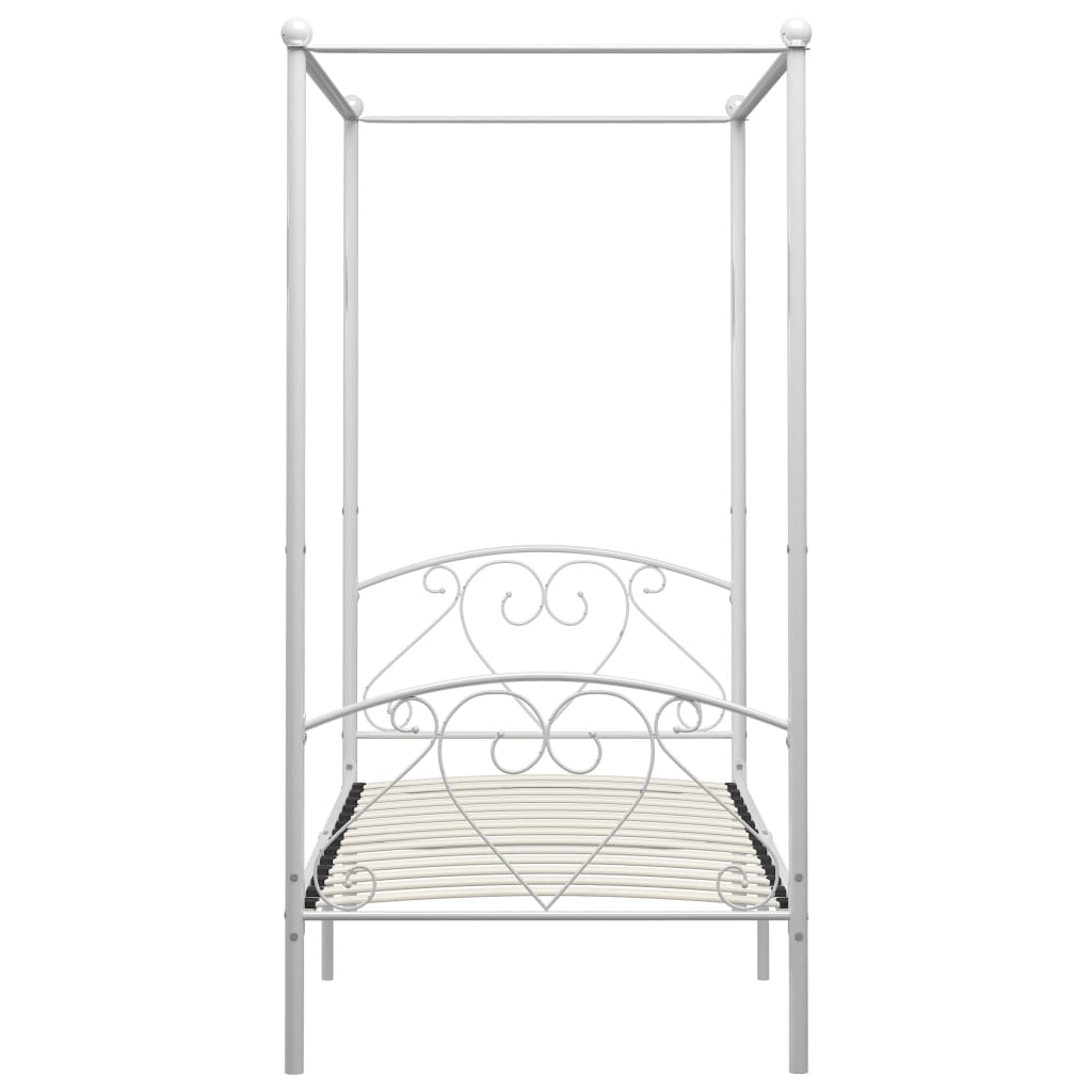 Bed Frame | White | Metal | Single | Durable | Bed Frame | Rectangular