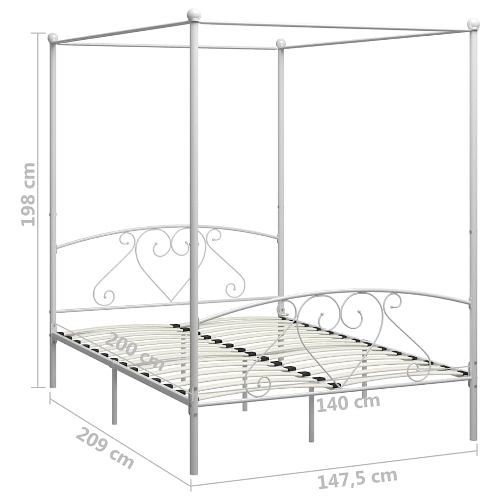 Bed Frame | White | Metal | Double | Classic/Traditional | Bed Frame