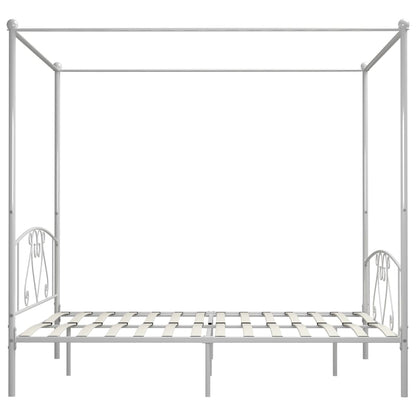 Bed Frame | White | Metal | 200x200cm Double | Classic/Traditional