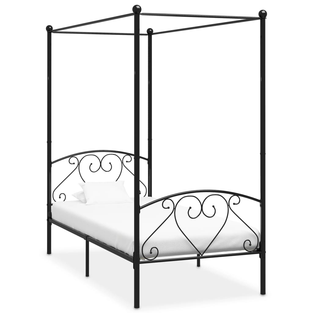 Bed Frame | Black | Solid Metal | Single | Classic/Traditional
