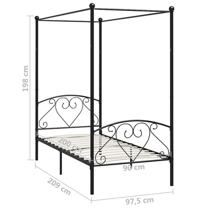 Bed Frame | Black | Solid Metal | Single | Classic/Traditional