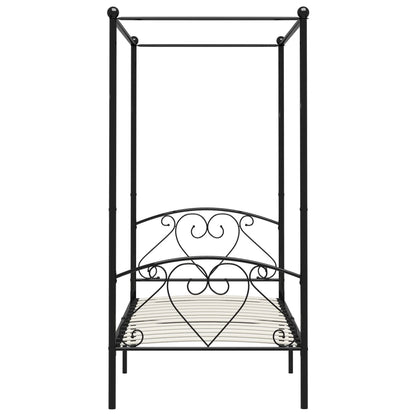 Bed Frame | Black | Metal | Single | Black Canopy Bed Frame | Rectangular