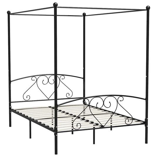 Bed Frame | Black | Metal | 140x200 cm | Bed Frame | Rectangular