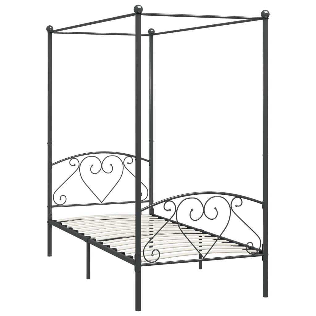 Bed Frame | Grey | Metal | Single | Durable | Bed Frame | Rectangular