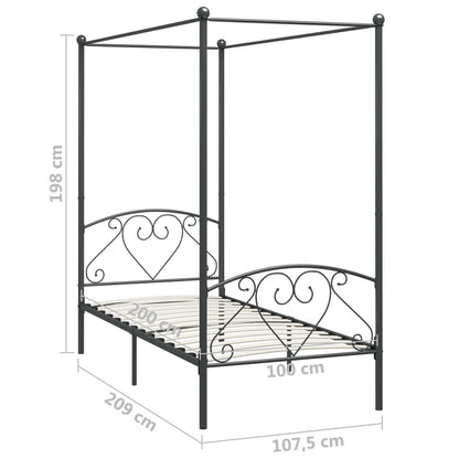 Bed Frame | Grey | Metal | Single | Durable | Bed Frame | Rectangular