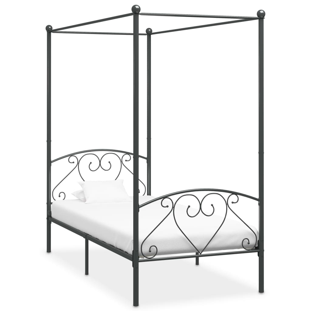 Bed Frame | Grey | Metal | Double | Durable | Bed Frame | Rectangular