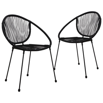 Garden Chair | Set of 2 | Black | PVC rattan, steel | Standard