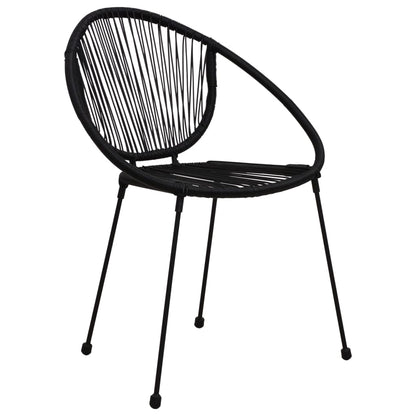 Garden Chair | Set of 2 | Black | PVC rattan, steel | Standard