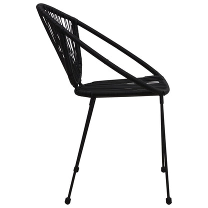 Garden Chair | Set of 2 | Black | PVC rattan, steel | Standard