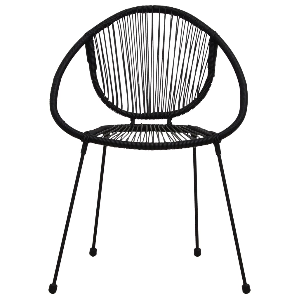 3 Piece Bistro Set PVC Rattan Black