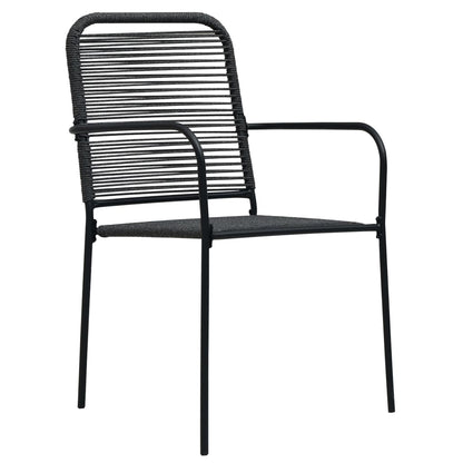Outdoor Chair | Set of 2 | Black | Cotton rope, Powder-coated steel