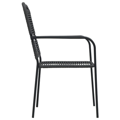 Outdoor Chair | Set of 2 | Black | Cotton rope, Powder-coated steel