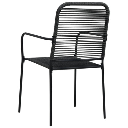Outdoor Chair | Set of 2 | Black | Cotton rope, Powder-coated steel