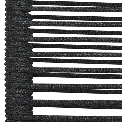5 Piece Patio Dining Set Cotton Rope and Steel Black