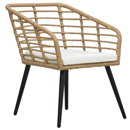 Patio Chairs with Cushions 2 pcs Poly Rattan Oak