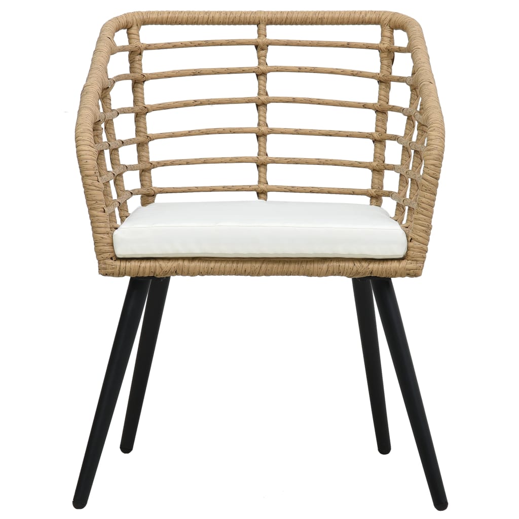 Patio Chairs with Cushions 2 pcs Poly Rattan Oak