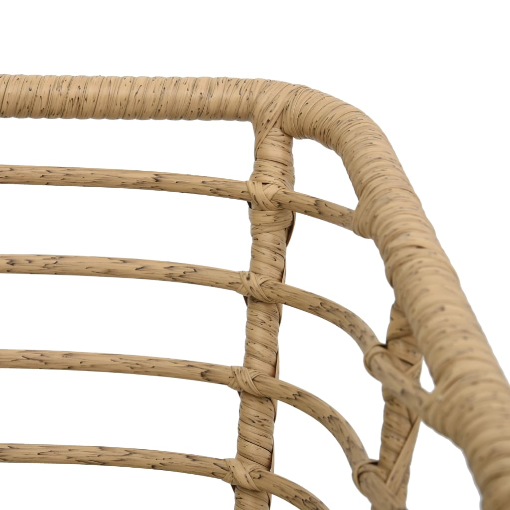 Patio Chairs with Cushions 2 pcs Poly Rattan Oak
