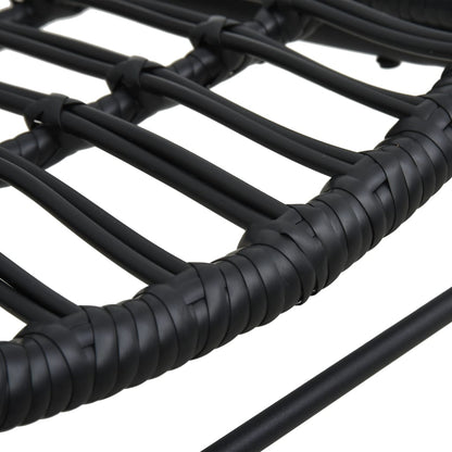 Garden Chair | Black | Poly Rattan, Powder-Coated Steel | Medium