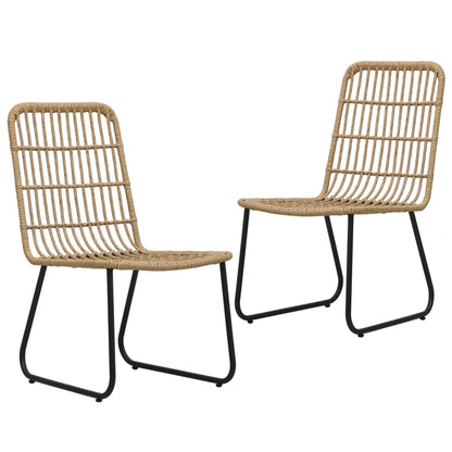 Garden Chair | Set of 2 | Oak and Black | PE Rattan | Standard | Tough
