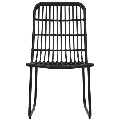 Patio Chairs 2 pcs Poly Rattan Black