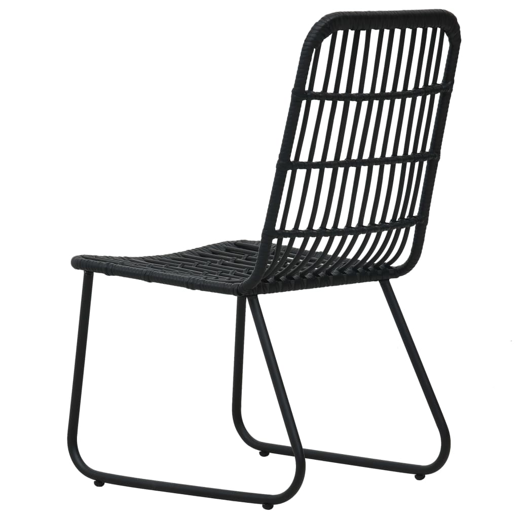 Patio Chairs 2 pcs Poly Rattan Black
